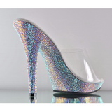 Transparent 13 cm LIP-101DM Mules Strass Heel