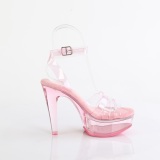 Transparent 13 cm MARTINI-505 Rosa plateau high heels sandaletten