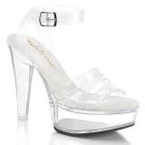 Transparent 13 cm MARTINI-505 Weisse plateau high heels sandaletten