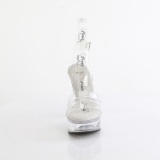 Transparent 13 cm MARTINI-505 Weisse plateau high heels sandaletten