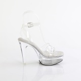 Transparent 13 cm MARTINI-505 Weisse plateau high heels sandaletten