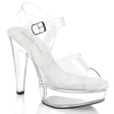 Transparent 13 cm MARTINI-508 Weisse plateau high heels sandaletten