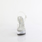 Transparent 13 cm MARTINI-508 Weisse plateau high heels sandaletten