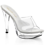 Transparent 14 cm COCKTAIL-501 Plateau Mules Schuhe