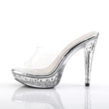 Transparent 14 cm COCKTAIL-501SDT Mules Strass Heel