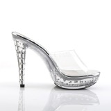 Transparent 14 cm COCKTAIL-501SDT Mules Strass Heel