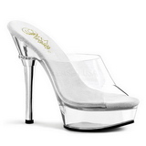 Transparent 14 cm Pleaser ALLURE-601 Plateau Mules High Heels