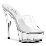 Transparent 15,5 cm Pleaser DELIGHT-601 Plateau Mules Schuhe