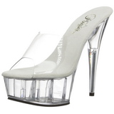 Transparent 15,5 cm Pleaser DELIGHT-601 Plateau Mules Schuhe