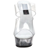 Transparent 15,5 cm Pleaser DELIGHT-602 Plateau Mules Schuhe