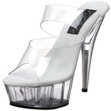 Transparent 15,5 cm Pleaser DELIGHT-602 Plateau Mules Schuhe