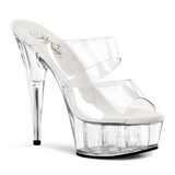 Transparent 15,5 cm Pleaser DELIGHT-602 Platform Mules Shoes