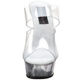 Transparent 15,5 cm Pleaser DELIGHT-602 Platform Mules Shoes