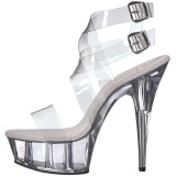 Transparent 15 cm DELIGHT-635 Sandaletten mit high heels