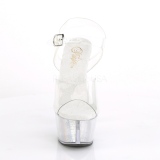 Transparent 15 cm FLASH-608CH led platform pole dance high heels shoes