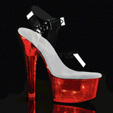 Transparent 15 cm FLASH-608CH poledance sandaletten schuhe mit LED plateau