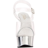 Transparent 15 cm Pleaser DELIGHT-608 Chrome Plateau High Heels