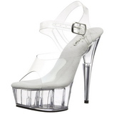 Transparent 15 cm Pleaser DELIGHT-608 Plateau High Heels