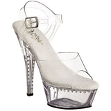 Transparent 15 cm Pleaser KISS-208LS Plateau High Heels