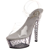 Transparent 15 cm STARDUST-608 Damenschuhe mit hohem Absatz