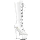 Transparent 18 cm ADORE-2021C plateau stiefel high heels