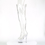 Transparent 18 cm ADORE-3021 Pleaser Overkneestiefel