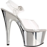 Transparent 18 cm ADORE-708 Chrome Plateau High Heels