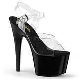 Transparent 18 cm ADORE-708 Schwarz Plateau High Heels