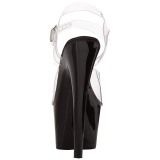 Transparent 18 cm ADORE-708 Schwarz Plateau High Heels