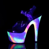 Transparent 18 cm ADORE-708GXY Neon plateau high heels