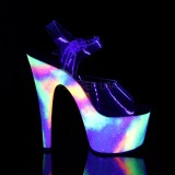 Transparent 18 cm ADORE-708GXY Neon plateau high heels