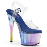 Transparent 18 cm ADORE-708HT Blaue plateau high heels sandaletten