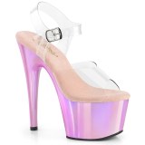 Transparent 18 cm ADORE-708HT Rosa plateau high heels sandaletten