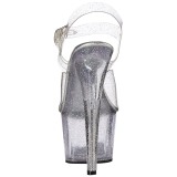 Transparent 18 cm ADORE-708MMG glitter plateau high heels