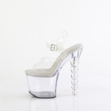 Transparent 18 cm BLISS-708 Perlenabsatz plateau high heels