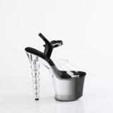 Transparent 18 cm BLISS-7082 Beaded platform high heels shoes