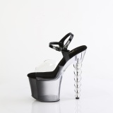 Transparent 18 cm BLISS-7082 Perlenabsatz plateau high heels