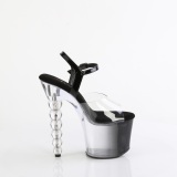 Transparent 18 cm BLISS-7082 Perlenabsatz plateau high heels