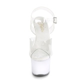 Transparent 18 cm DISCOLITE-708 stripper sandaletten mit LED licht