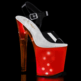 Transparent 18 cm DISCOLITE-808 LED light platform stripper high heel shoes