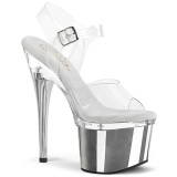 Transparent 18 cm ESTEEM-708 exotic pole dance high heels silber