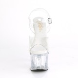 Transparent 18 cm ESTEEM-708 platform pole dance high heel sandals