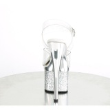 Transparent 18 cm ESTEEM-708CHLG exotic pole dance high heels silber