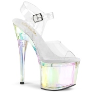 Transparent 18 cm ESTEEM-708RBP Hologramm plateau high heels