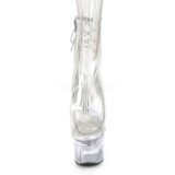 Transparent 18 cm FLASH-1018C-7 poledance stiefeletten mit LED plateau