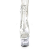 Transparent 18 cm FLASH-1018C-7 poledance stiefeletten mit LED plateau