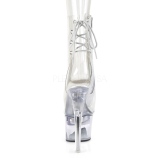 Transparent 18 cm FLASH-1018C-7 poledance stiefeletten mit LED plateau