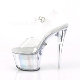 Transparent 18 cm FLASH-708CH led platform pole dance high heels shoes