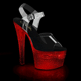 Transparent 18 cm FLASHDANCE-708SPEC stripper sandaletten mit LED licht