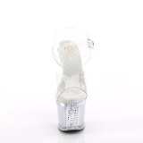Transparent 18 cm FLASHDANCE-708SPEC stripper sandaletten mit LED licht